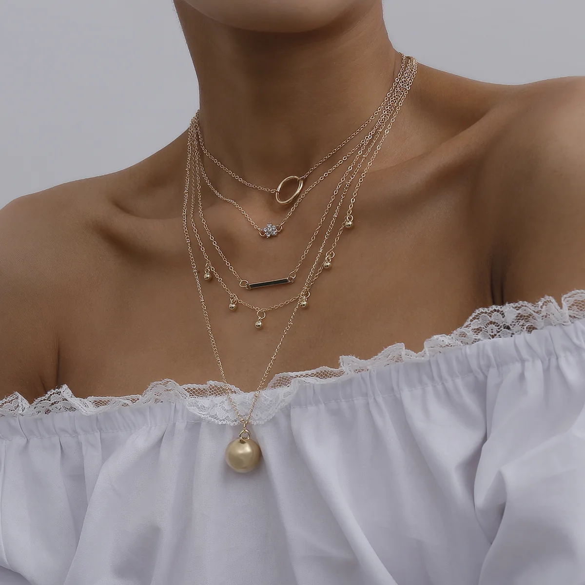 Женское многослойное ожерелье Meetvii массивное в стиле панк с металлическим