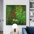Gustav Klimt цветы, холст, фотообои, сад с подсолнухами, искусство, украшение для дома