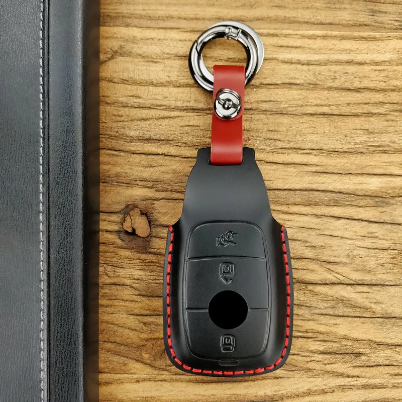 Leather key cover for Mercedes Benz 2017 E Class W213 2018 S class new SLC SLK E200 E260 E300 E320 car case | Автомобили и