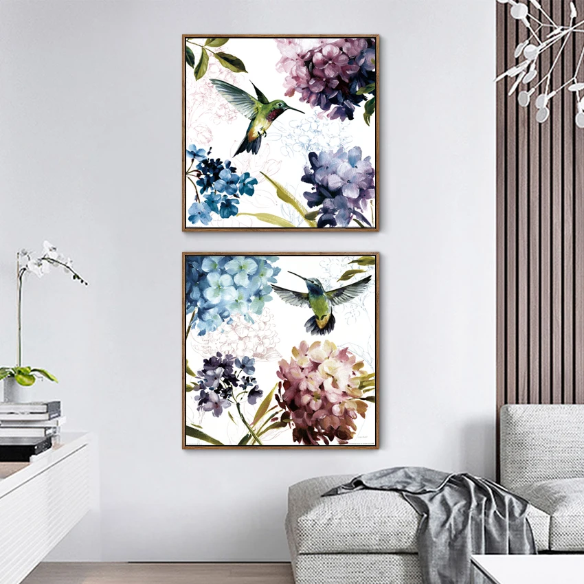 Красивая Гортензия плакат с художественным изображением цветок Картина на