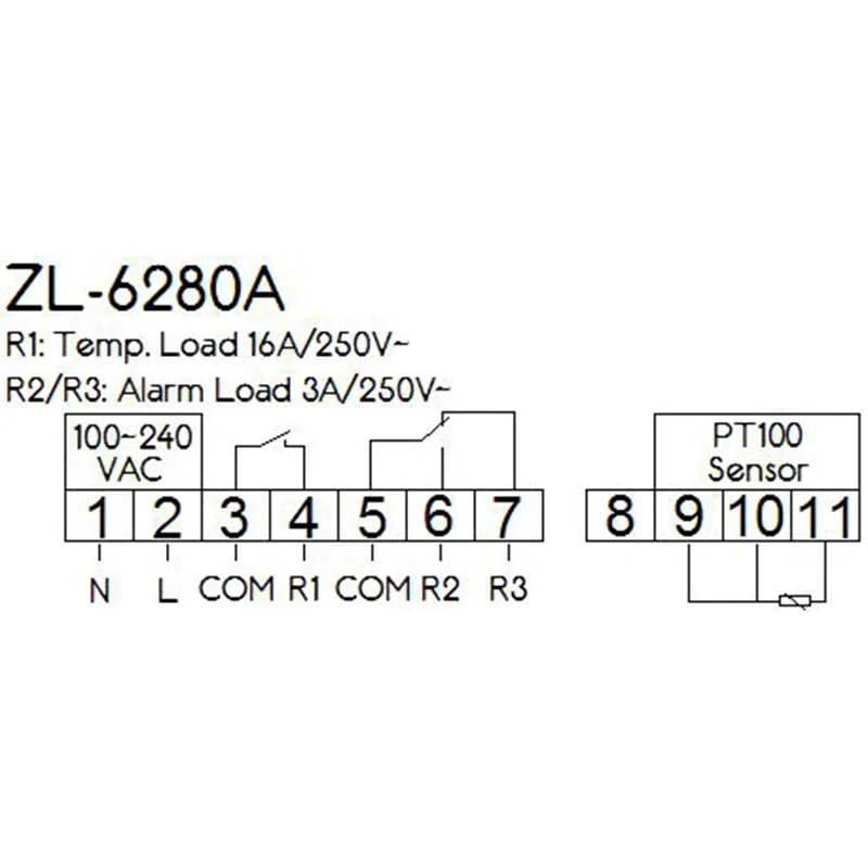 

Zl-6280A, 400C, 16A, Pt100, Temperature Controller, Pt100 Thermostat, Digital Thermostat High Temperature