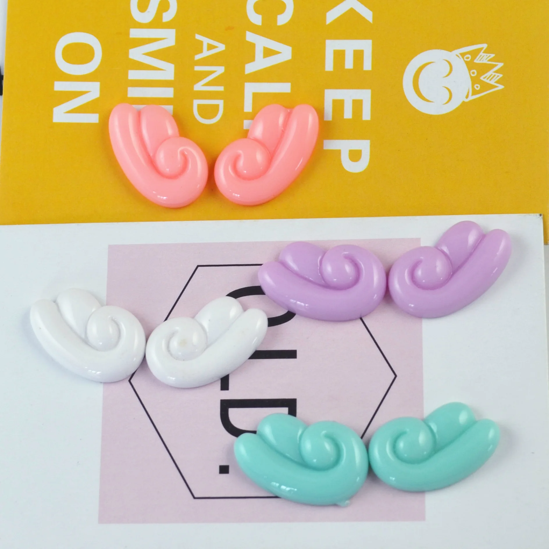 10 пар в комплекте Kawaii Смола ремесло с крыльями ангела полимерные Стразы плоские