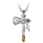 Ожерелье в виде креста в европейском и американском стиле, мужской кулон в виде топора с гравировкой в виде орела, волк