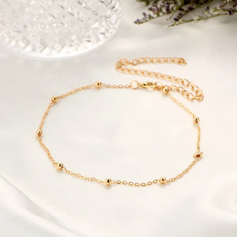 

Simple Chain Short Choker Copper Beads Necklace Necklace Jewelry Women Simple Bead Necklace Choker Clavicle Necklace