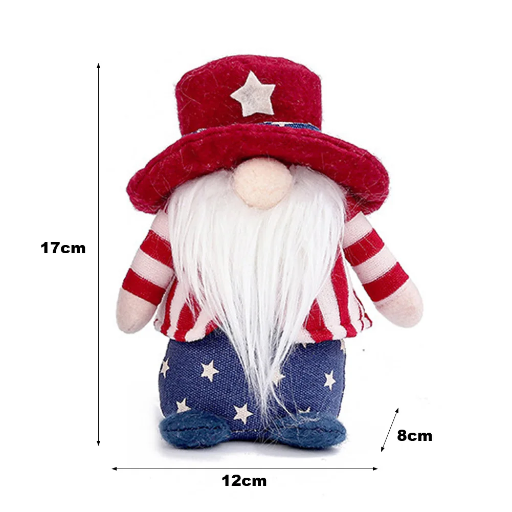 

Star Hat Gnome Faceless Doll Plush Toys Independence Day Ornaments Home Bedroom Living Room Desktop Festival Decorations
