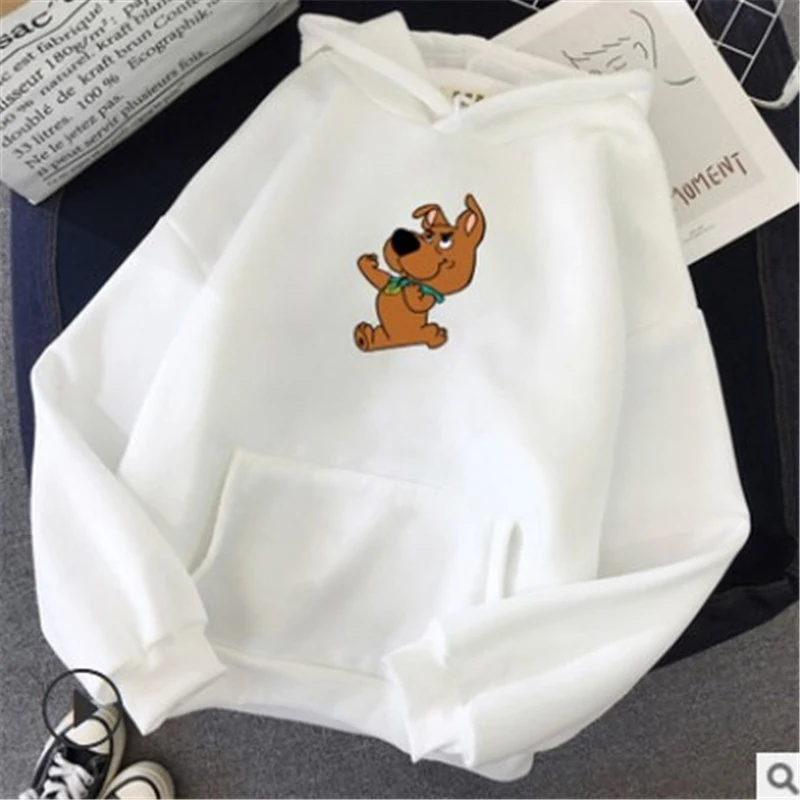 2021 Oversize Cute Dog Print Sweatshirt Kawaii Hoodies Women Top Clothes Hoody Female Itself Winter Women Full Sleeve Hoodies