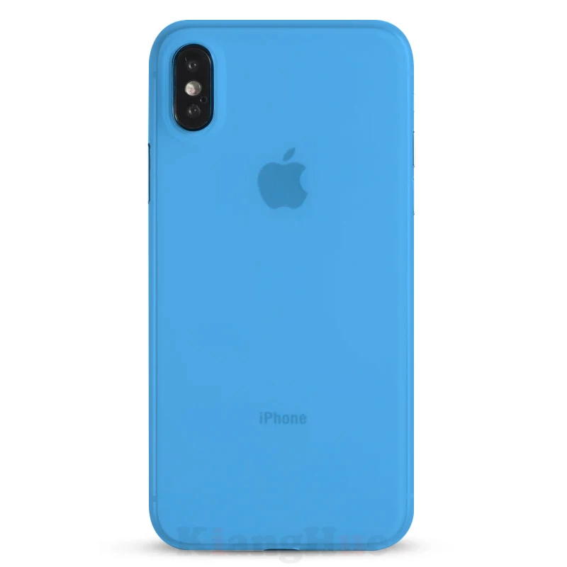 Синий 0,3 мм ультра тонкий чехол для телефона для Iphone 11 Pro Xs Max Xr X 8 7 6s 6 5S Plus Жесткий Pc матовый прозрачный чехол для телефона тонкий - Цвет: Синий
