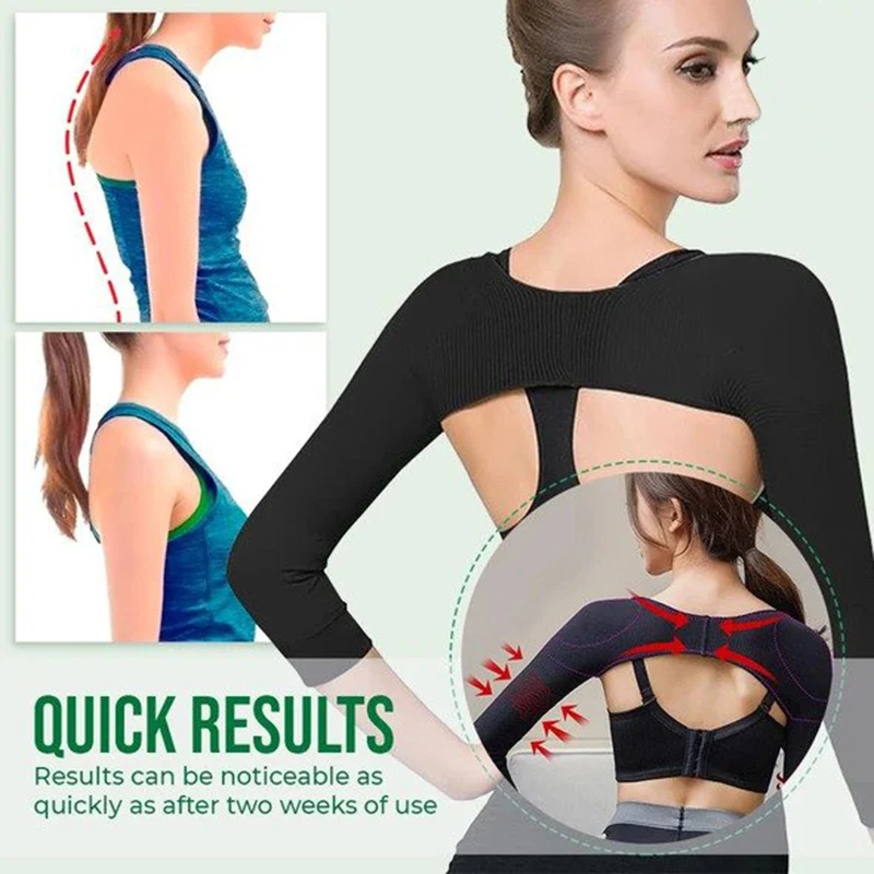 

Lady Plastic Arm Sleeve Back Corrector Arm Meat Shoulder Seven Long Sleeve Shapewear Anti Hunchback Posture Correction for Child