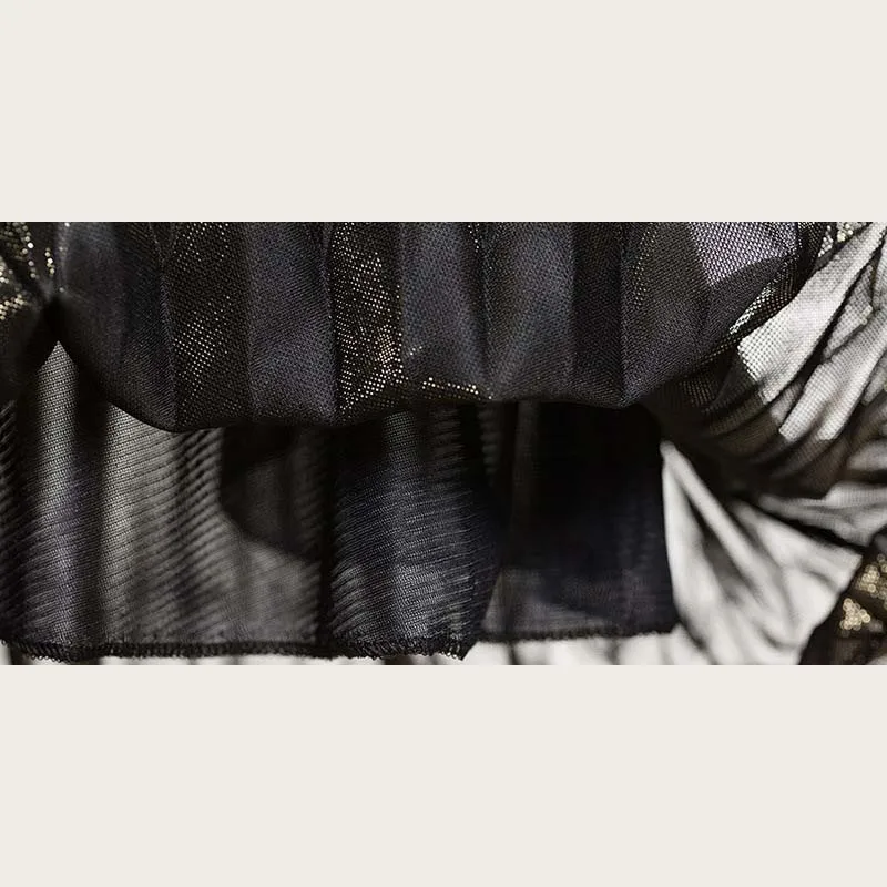 GOPLUS блестящая металлическая плиссированная юбка средней длины весенне осенняя