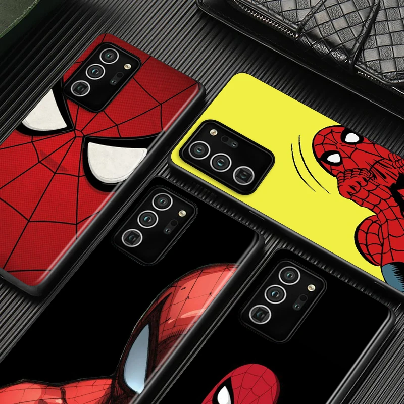 

Marvel Avenger Spiderman For Samsung Galaxy S22 S21 S20 FE Ultra Pro Lite S10 5G S10E S9 S8 Plus Black Soft TPU Capa Phone Case