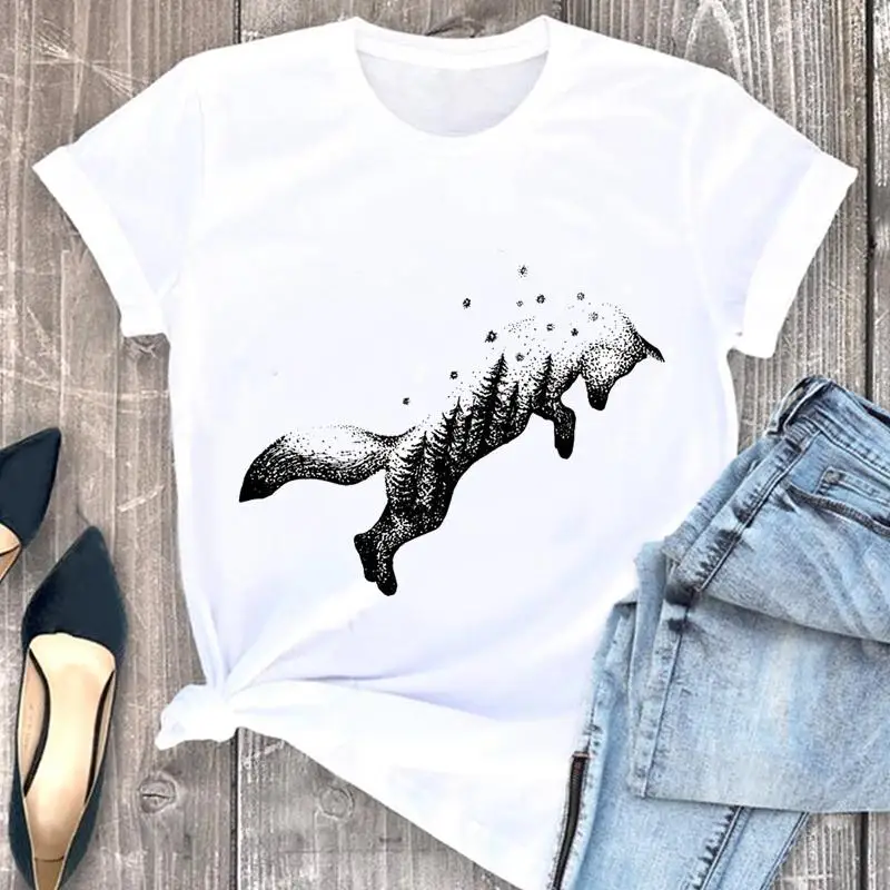 

Женская футболка в стиле 90-х с принтом в виде животных