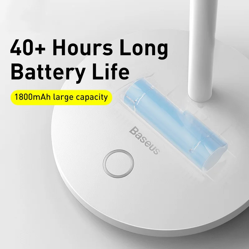 구매 Baseus-i-wok 무단 조도 조절 책상 램프 테이블 독서 빛 눈 보호 LED 책상 램프 USB 충전식 작업 공부 테이블 램프, 밝기 조절 가능 눈 보호 조명 책상 스탠드 공부등