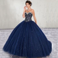 luxury navy blue quinceanera dresses ball gown tulle prom debutante sixteen 15 sweet 16 dress vestidos de 15 anos