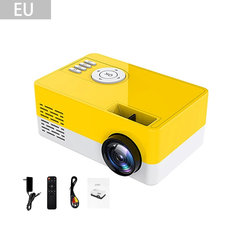 

US/EU/UK/AU Plug Mini Portable 1080P Video Projector Support 23 Languages Beamer