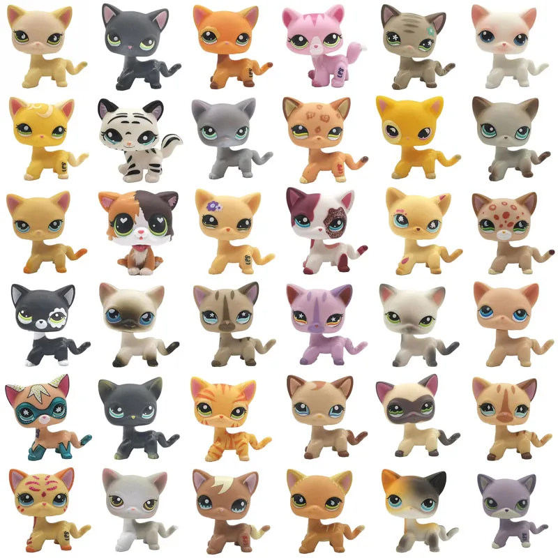10 шт. случайный LPS короткие волосы Кошка pet shop игрушки стоя рисунок оригинальный