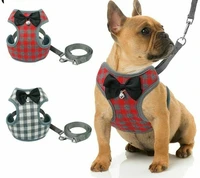 puppy harness and leash suit pet cat vest harness with bowknot mesh padding