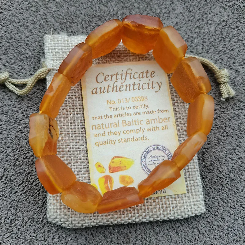 

Yoowei 21g Raw Amber Bracelet&Bangle for Men Women New Natural Genuine Bead Factory Baltic Amber Jewelry Suppliers Wholesale