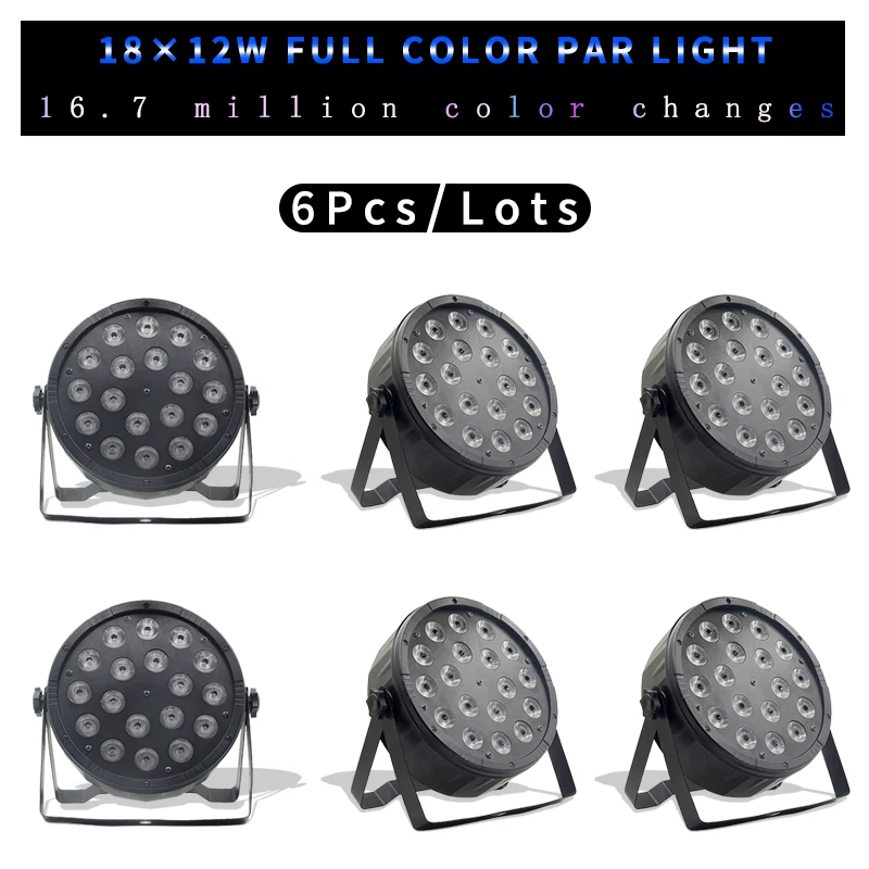 6 шт./лот 18x12 Вт светодиодные прожекторы Par RGBW 4 в 1 18*12 Led DMX512 Освещение для дискотек