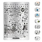 Пластины для стемпинга ногтей, 14,5*9,5 см, с буквами, цветами, животными, трафаретные гвозди, 1 шт.