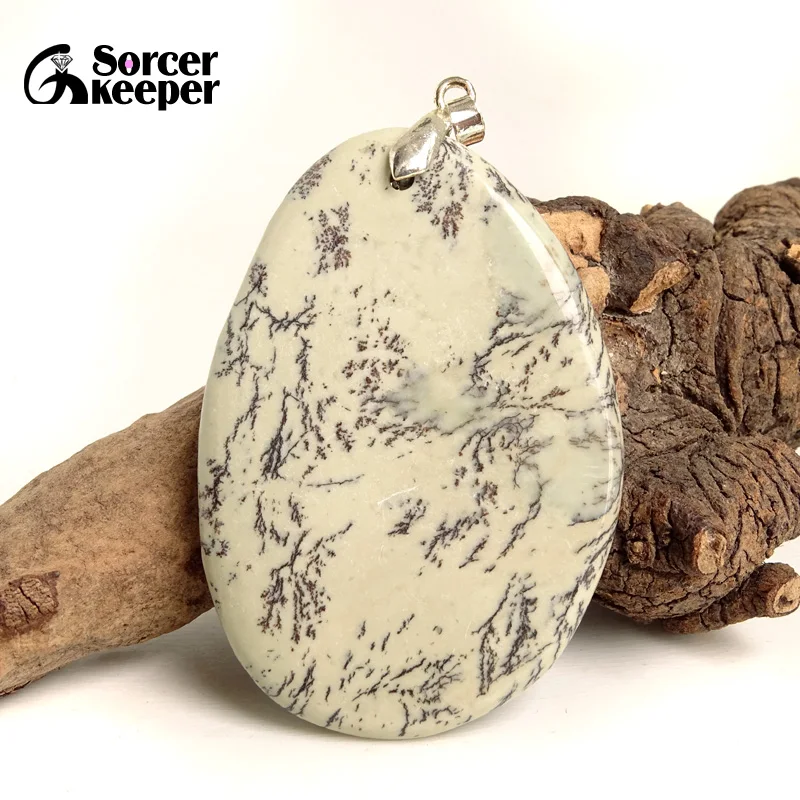 Модное ожерелье для женщин и мужчин зеленые натуральные камни Dendrite моховые Агаты