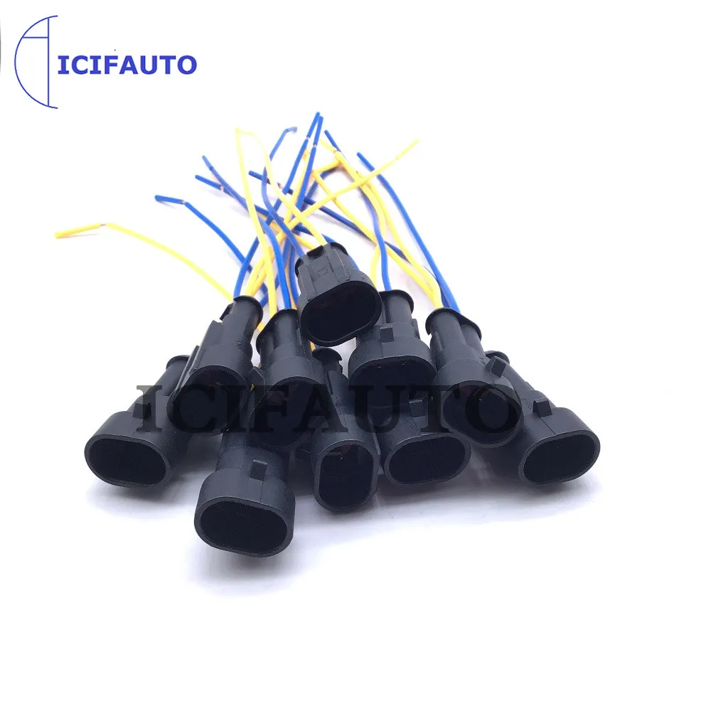 

10 Pieces Waterproof Female Electrical Connectors Plug 2-Pin Way With Wire For Car Motorcycle Scooter Marine