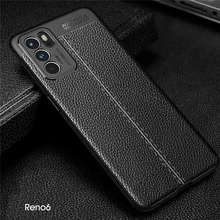 For OPPO Reno 6 Cover Case For OPPO Reno 6 Coque Case Shockproof TPU Soft Leather Style Back Case For OPPO Reno 6