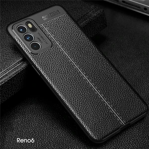 for oppo reno 6 cover case for oppo reno 6 coque case shockproof tpu soft leather style back case for oppo reno 6 free global shipping