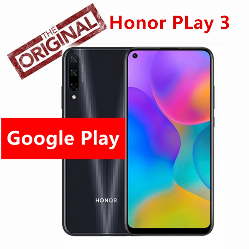 Официальный Honor play 3 смартфон 4000 мАч 4 Гб ОЗУ Kirin 710F 48MP камера Android 9,0 6,3" Google Play Face ID