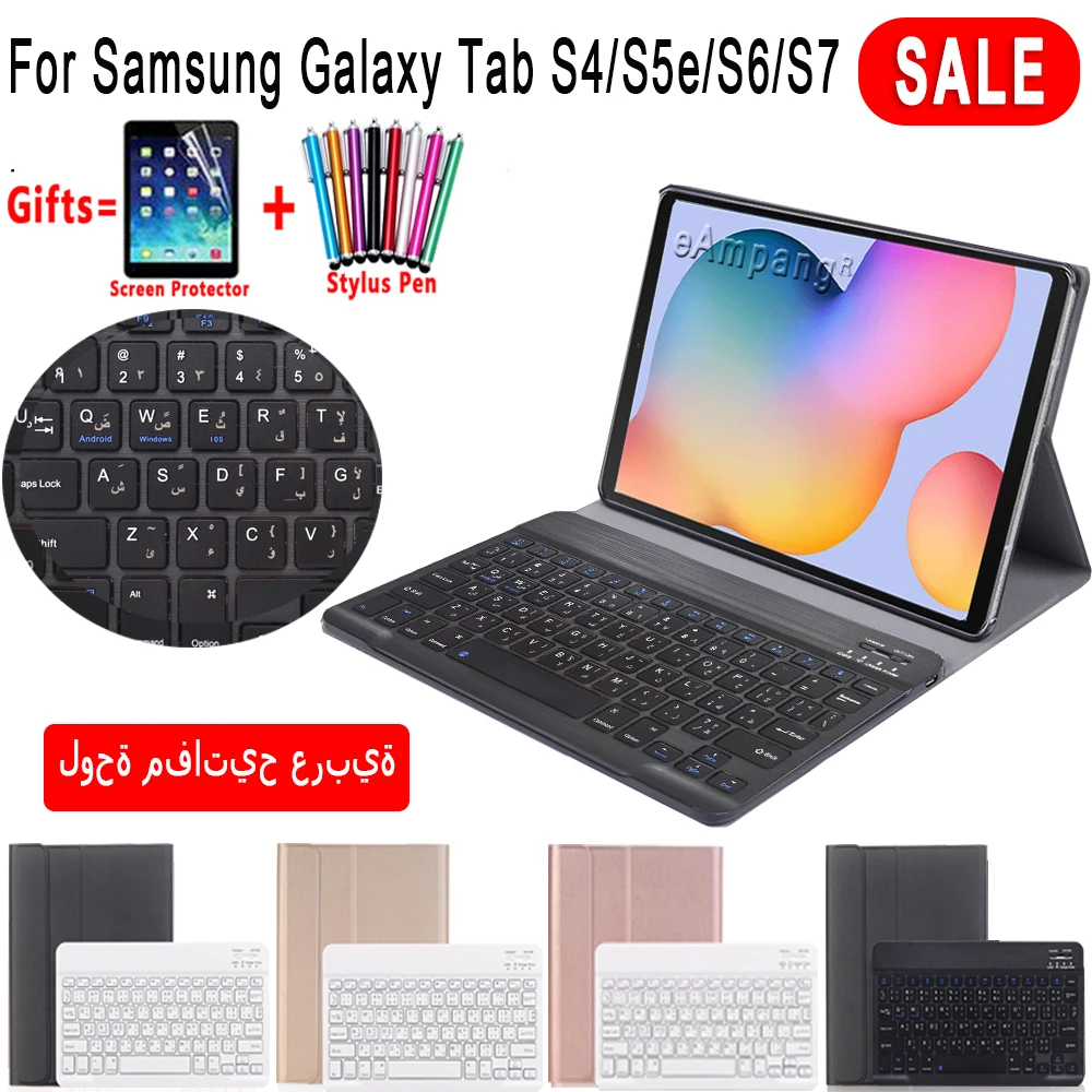 

Arabic Keyboard Case For Samsung Galaxy Tab S6 Lite 10.4 S6 S4 S5E S7 11 10.5 SM P610 P615 T860 T865 T830 T835 T720 T725 Cover