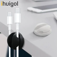 ihuigol silicone 3 slot cable winder organizer pen holder magnet clips desk tidy organiser line fixer desk set office supplies