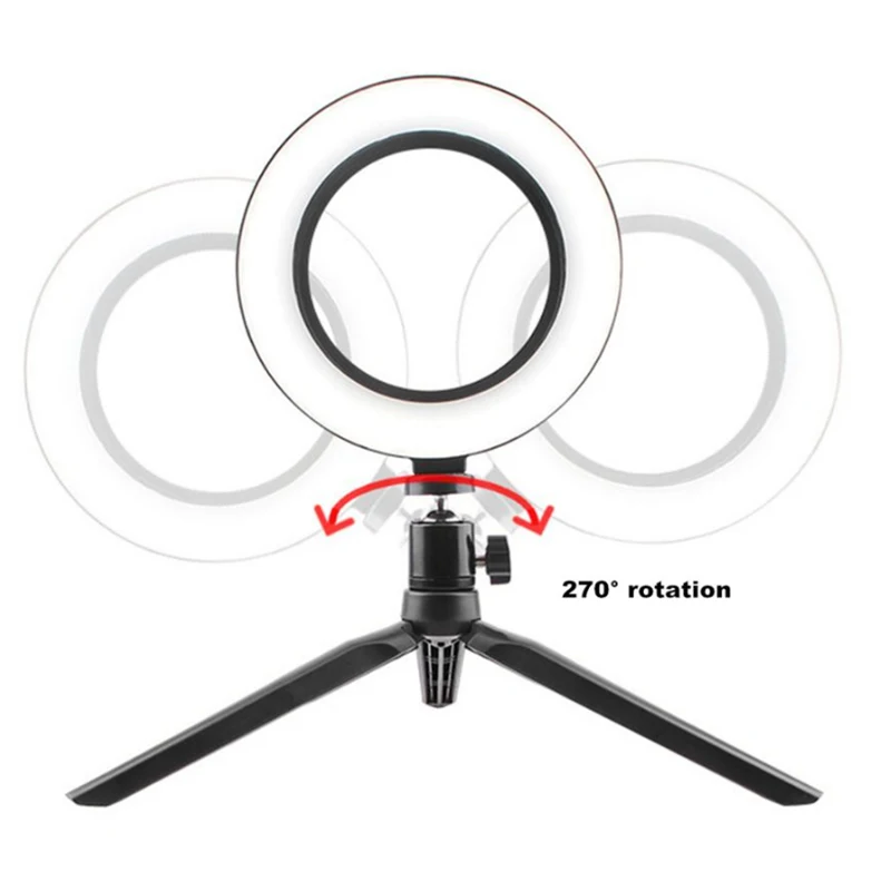 LED Fill Light Bracket Portable 26cm Ring Three-Position Machine Selfie Tripod Video Live | Электроника
