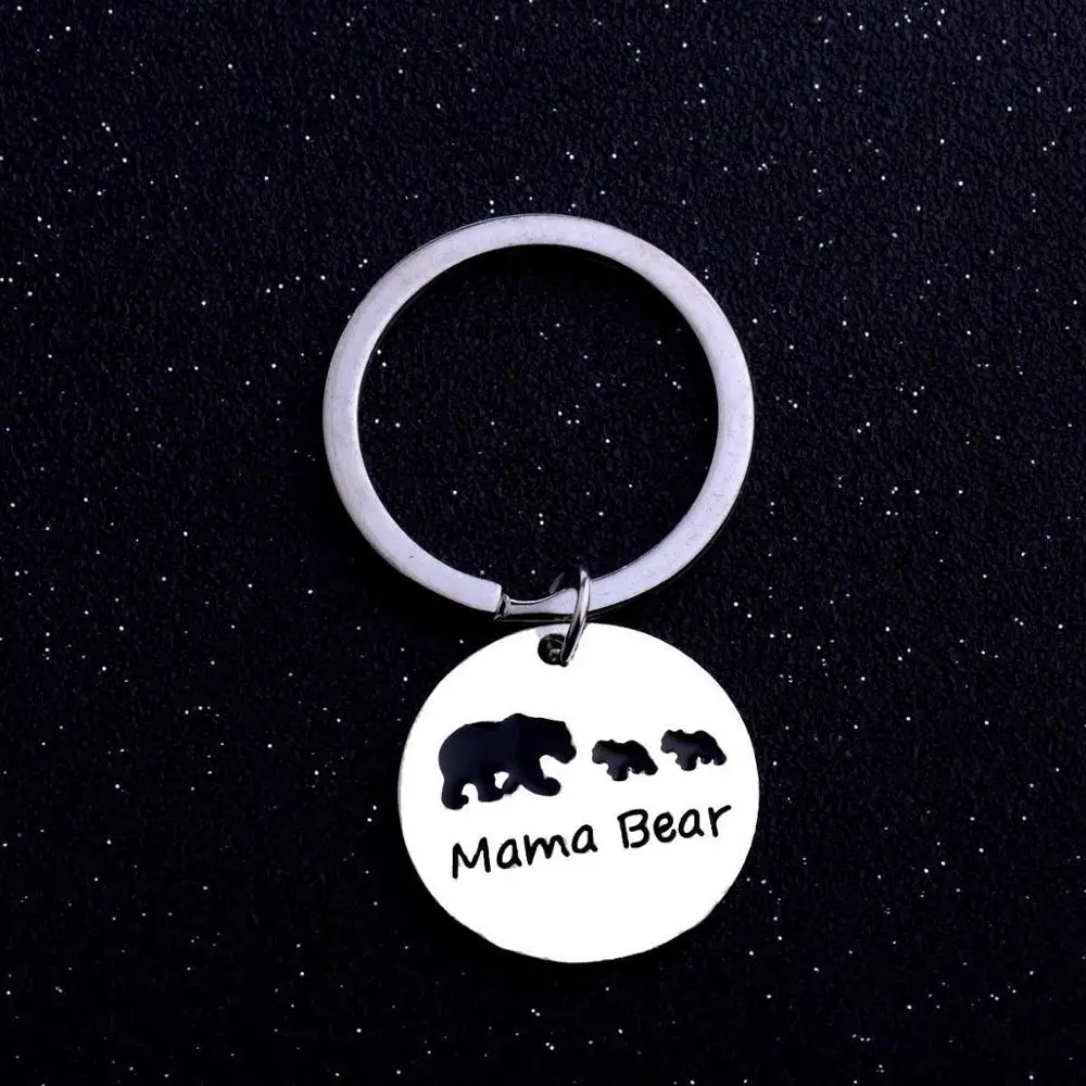 Mama 3 Bear Брелок сердце любовь молоток линейка Отвертка гаечный ключ медведь кулон брелок семья отец мать папочка папа мама дочь подарки - Цвет: Mama 3 Bear