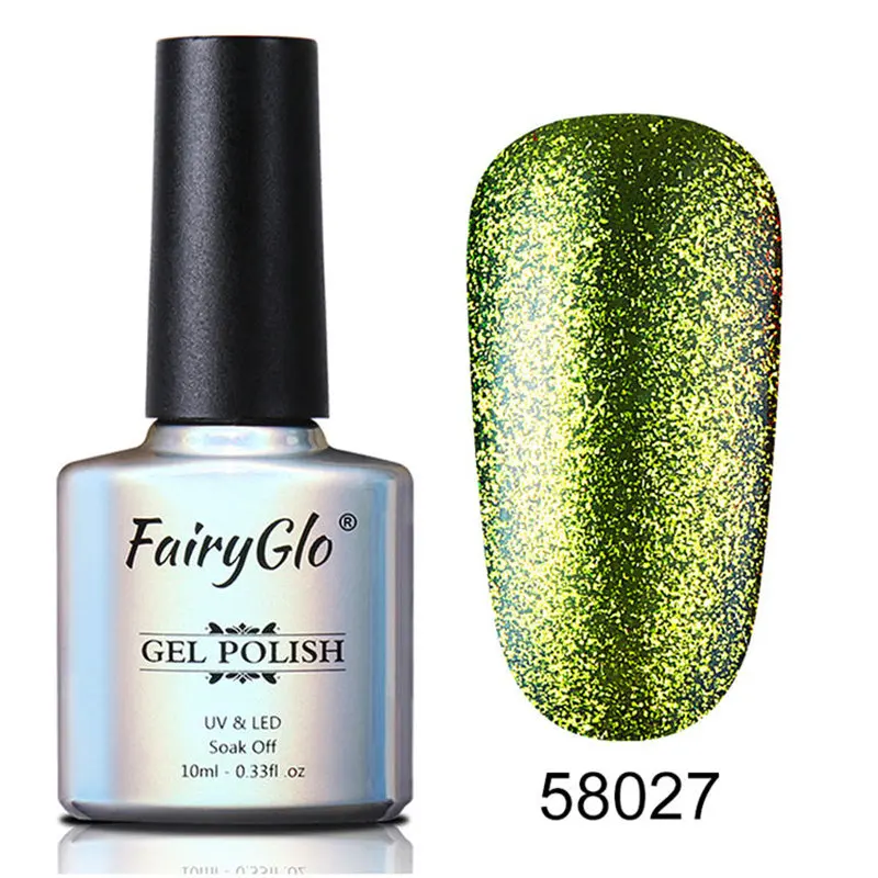 FairyGlo 10 мл Гель-лак с блестками Гибридный лак для маникюра ногтей, полустойкое к полу Перманентный лак для ногтей УФ Гель-лак био-Гели Soak Off Nail Art Эмаль - Цвет: BJJ58027