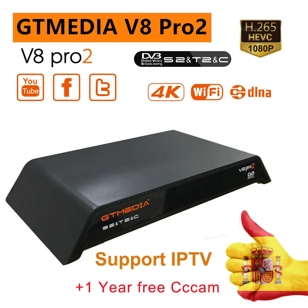 GTMEDIA V8 Pro 2 H.265 Full HD DVB S2 T2 спутниковый ресивер встроенный WiFi лучше чем Freesat