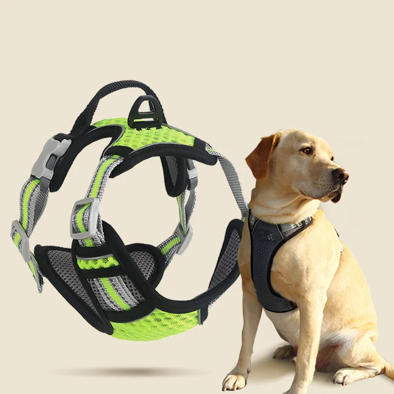

Breathable Dog Harness Reflective Dog Vest Harness Pet Leash Harness For Dogs Adjustable Dog Harnesses with Walking Lead