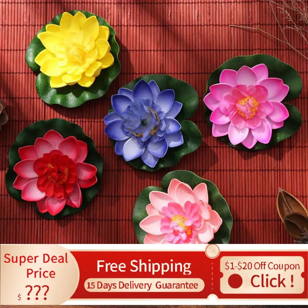

5 шт. искусственные плавающие Водяные лилии Eva цветок лотоса декоративный пруд 10 см украшение для бассейна новый год 2022