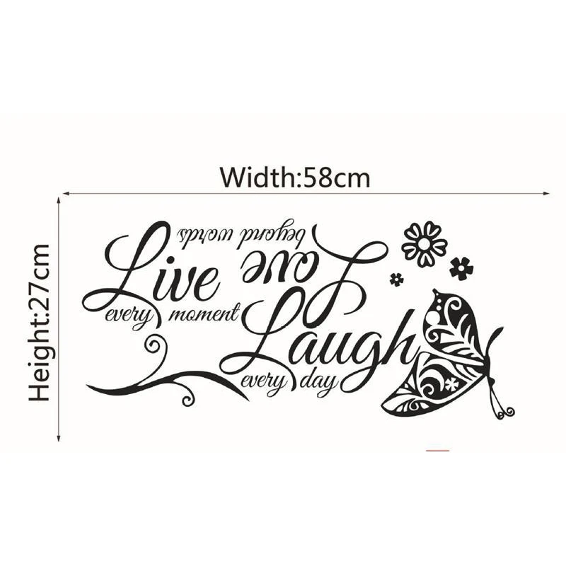 

New creative wall stickers butterfly Live Love English word Decoration painting living room bedroom PVC stickers room decor