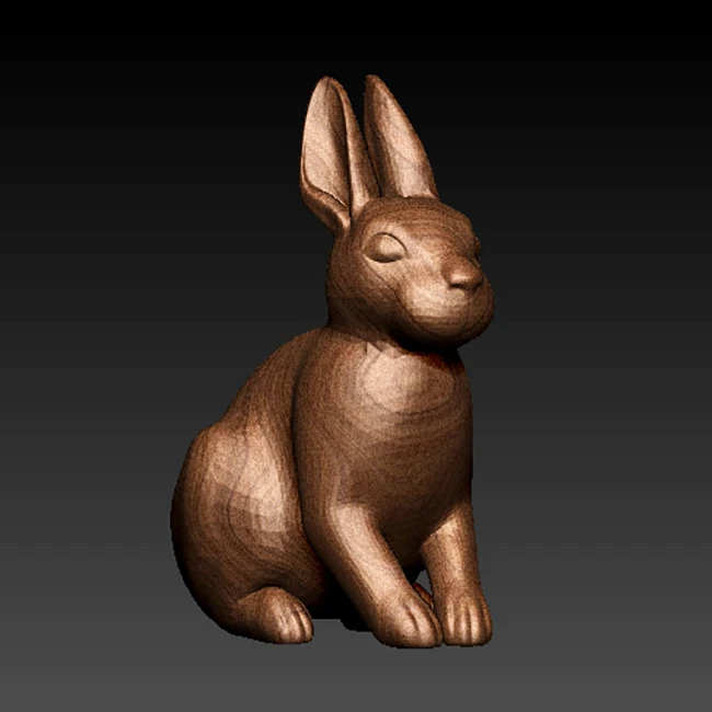 2 шт милый кролик 3D модель для cnc резная фигура скульптура машина в STL файл |