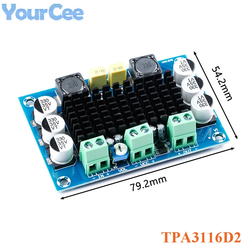 

TPA3116 TPA3116D2 100 Вт одноканальный цифровой усилитель мощности, плата, модуль постоянного тока 12 В-26 в, Большой Емкость платы