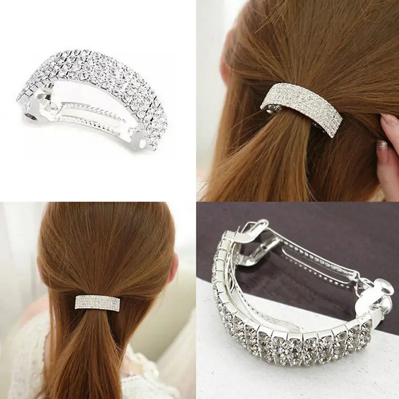 

Crystal Rhinestone Headwear Barrette Sweet Hairpin Hairgrips Hair Grip Ornament Accessories For Woman Female Girl