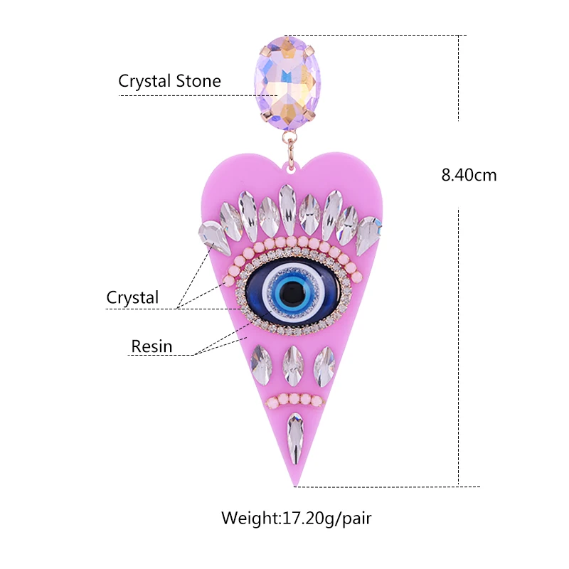 

Statement Oorbellen Resin Heart Oorbellen Voor Vrouwen Handmade Crystal Ladies Earrings Fashion Jewelry Wedding Accessories