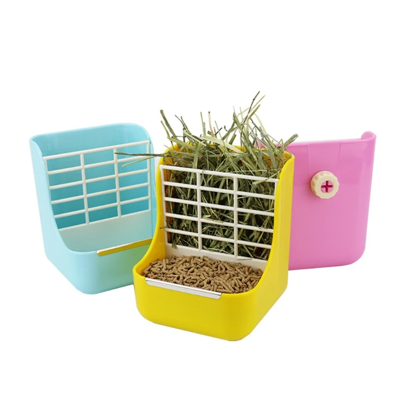 

2 in 1 Food Hay Feeder for Guinea Pig Indoor Rabbit Feeder Bowl for Grass Food