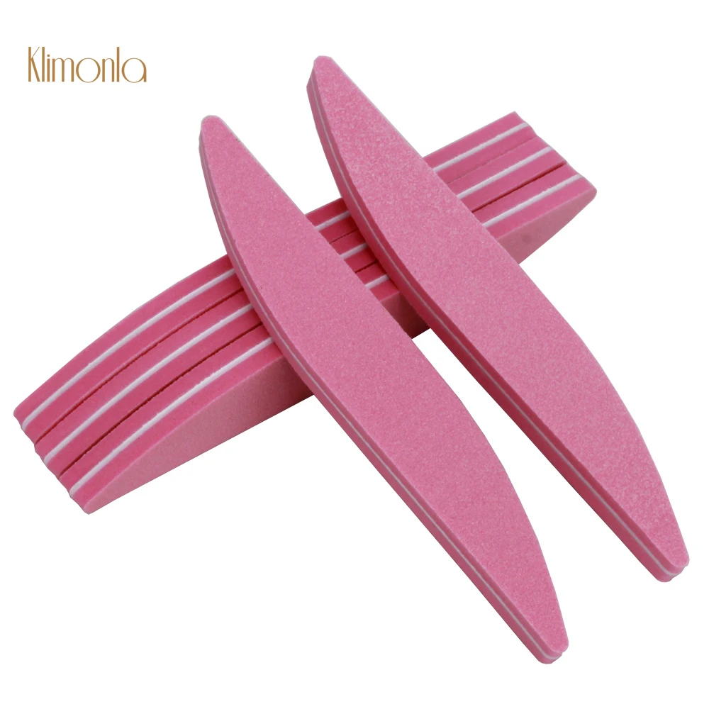 5 шт./лот пилки для ногтей розовая губка наждачная бумага пилка 100/180 зернистость