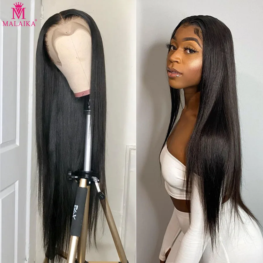 

Malaika 40 Straight Lace Front Human Hair Wigs 13x4 Lace Frontal Wigs Remy Brazilian Human Hair Lace Wigs for Women 250 Density