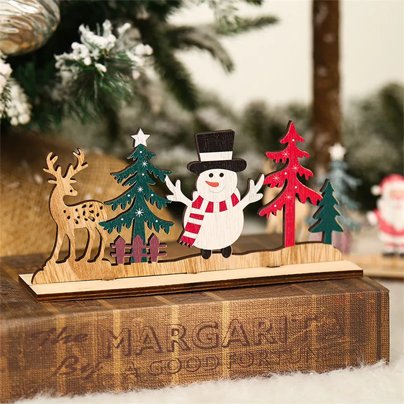 

Merry Christmas 2022 Wooden Pendants Christmas Decorations for Home Wood Craft Kids Gifts New Year Xmas Tree Hanging Decor DIY