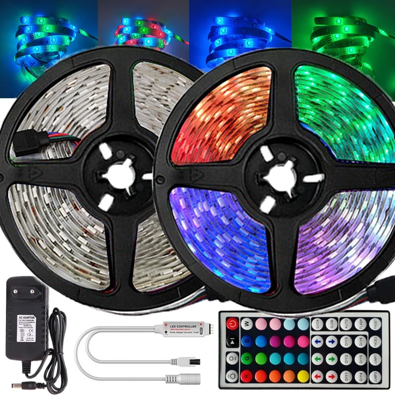 Светодиодный ленточный светильник RGB 5050 2835 SMD гибкий светодиодный fita luces LED диод DC