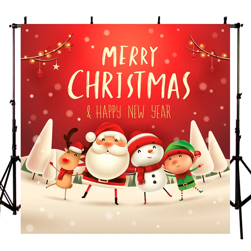 Рождественский и новогодний фон для фотосъемки с изображением красного белого