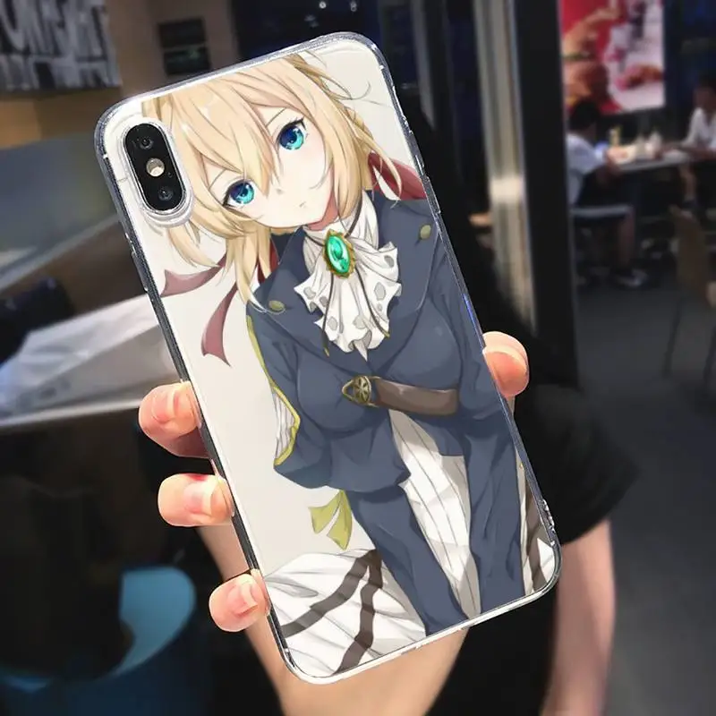 

Violet Evergarden Phone Case Transparent soft For iphone 5 6 7 8 11 12 s c se plus mini x xs xr pro max cover shell funda