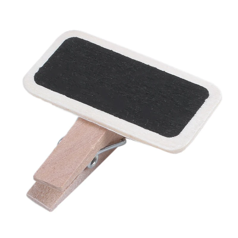 

50 Mini blackboard wood message slate rectangle clip clip panel card memos label brand price place number table