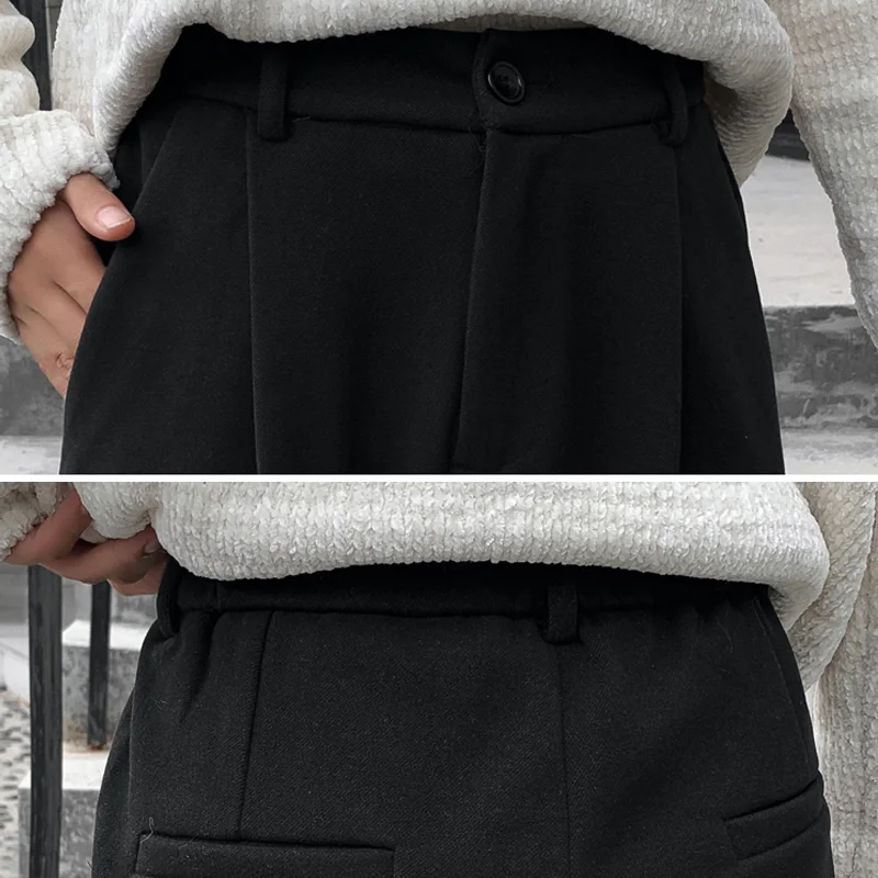 Осень и зима 2021 свободные брюки с завышенной талией Широкие штаны прямые до